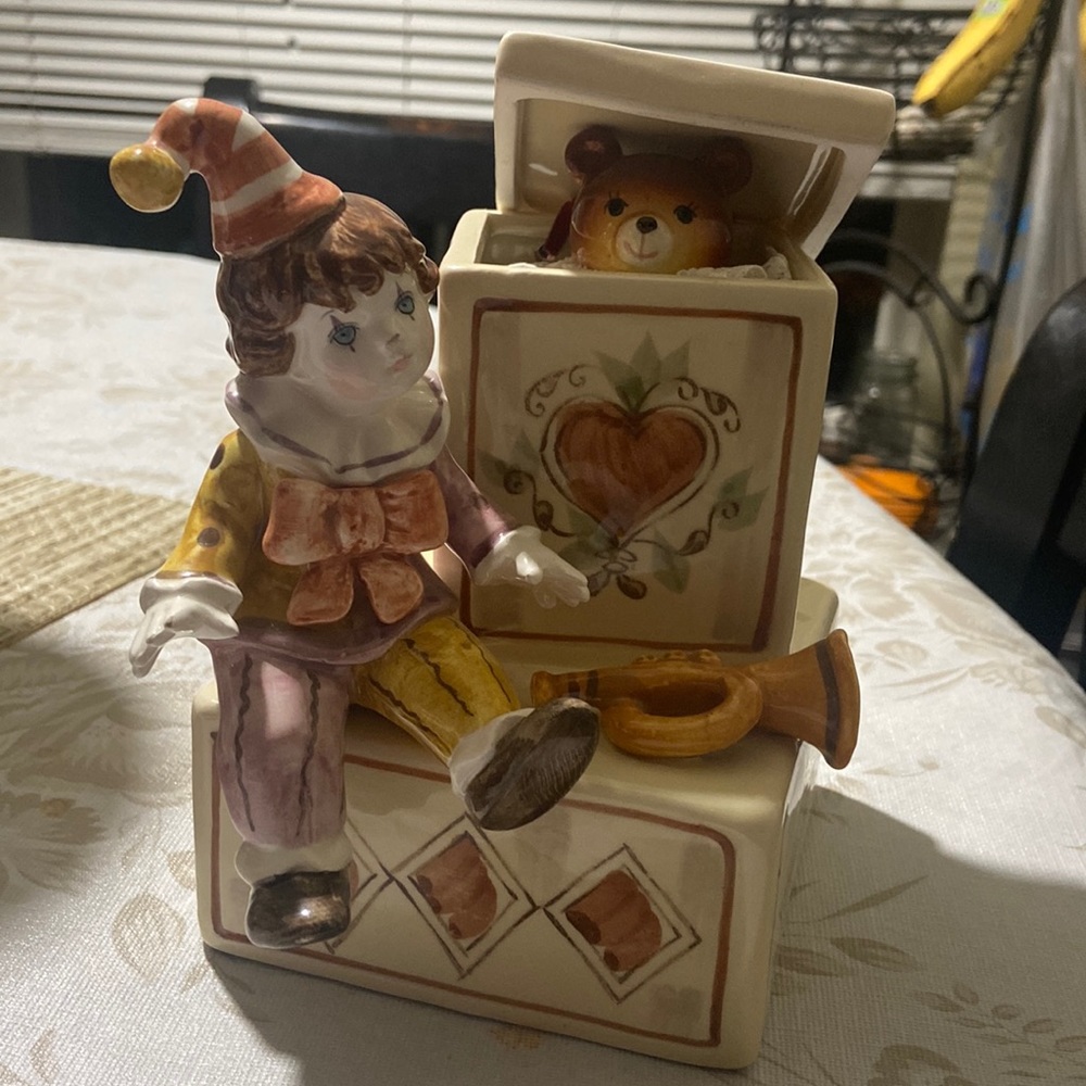 1983 Schmid Teddy In Box With Clown